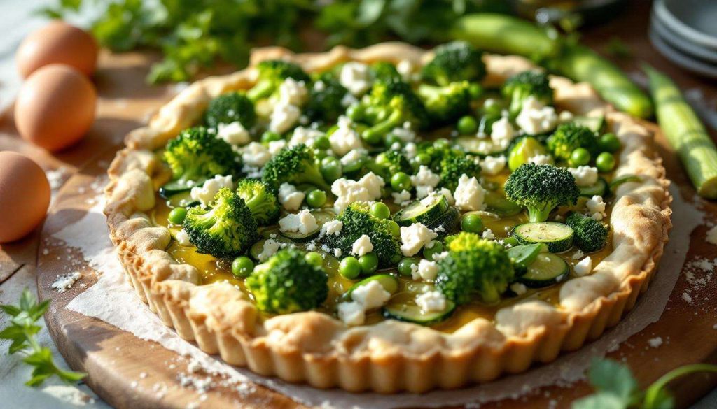 Tarte légère de légumes verts à la feta : découvrez la recette saine et savoureuse