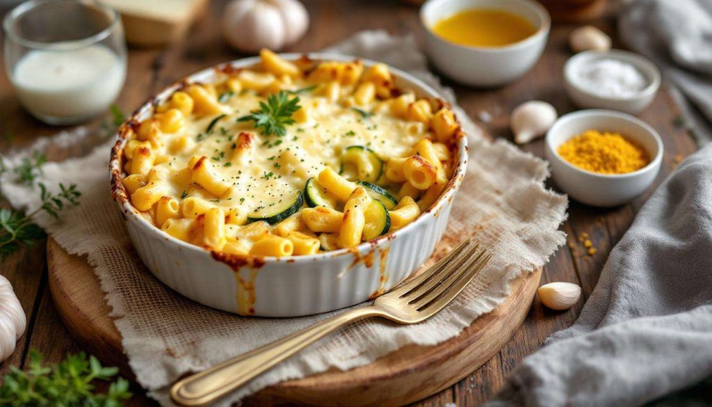 Gratin de courgettes et macaronis au fromage à raclette : la recette savoureuse