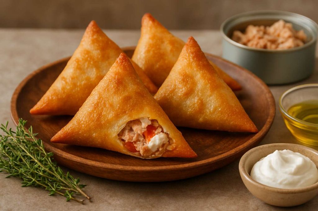 Samoussas au thon, tomate et fromage frais : recette facile