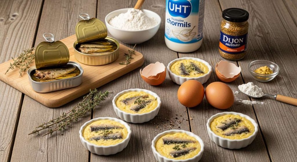 Recette de mini clafoutis légers à la sardine en boîte