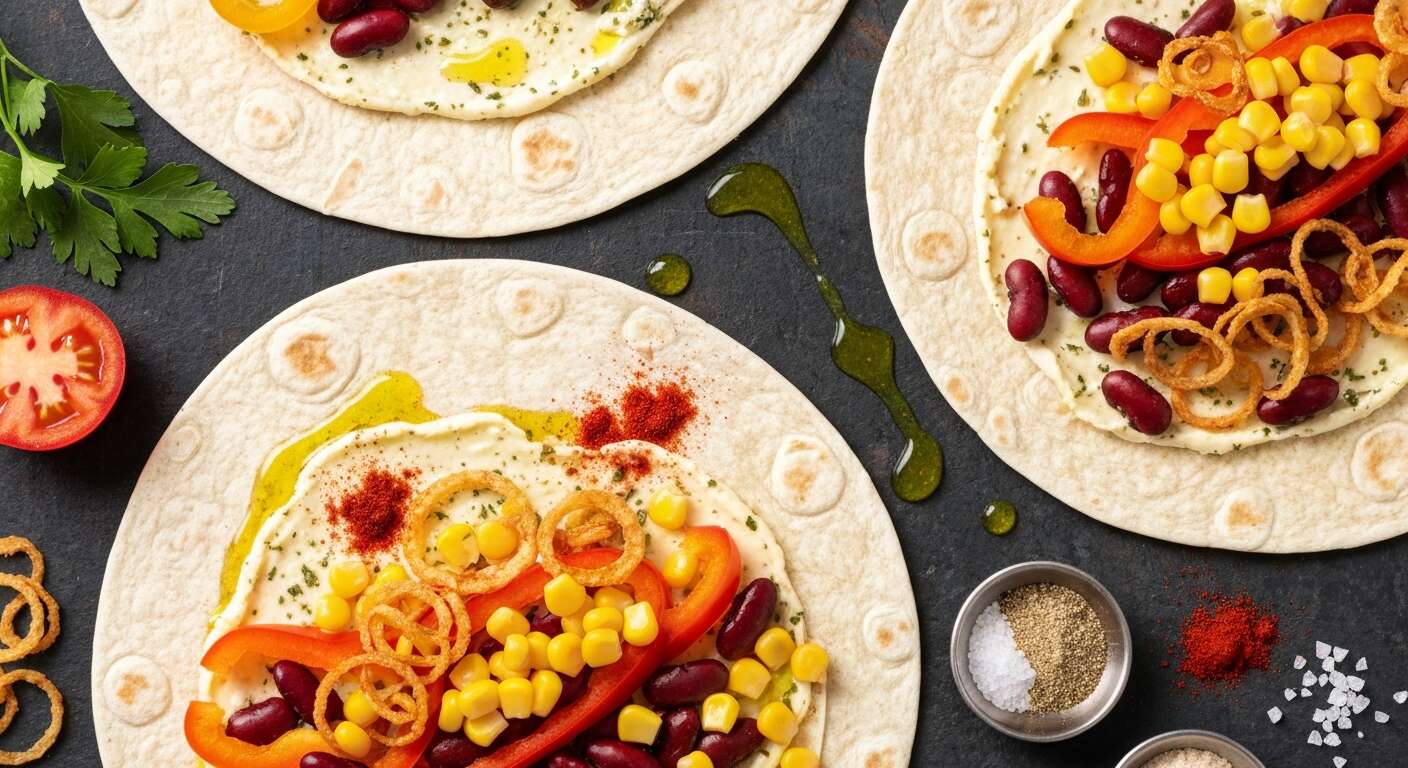 Wraps aux légumes et fromage ail & fines herbes : recette savoureuse