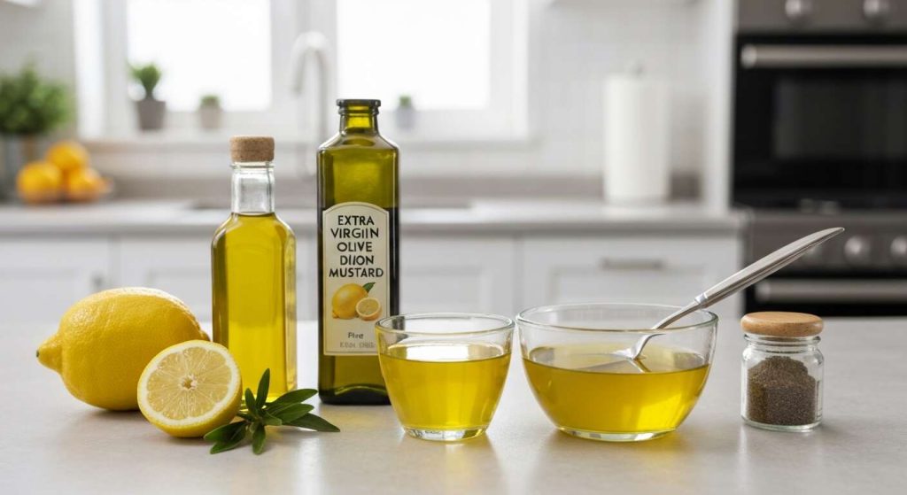 Vinaigrette légère : huile d'olive et citron