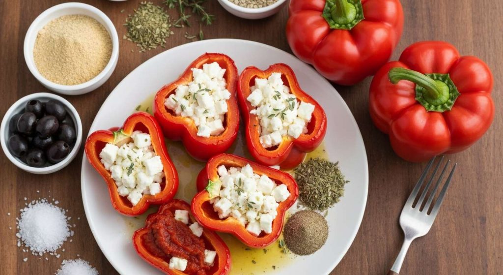 Poivrons farcis à la feta: recette savoureuse