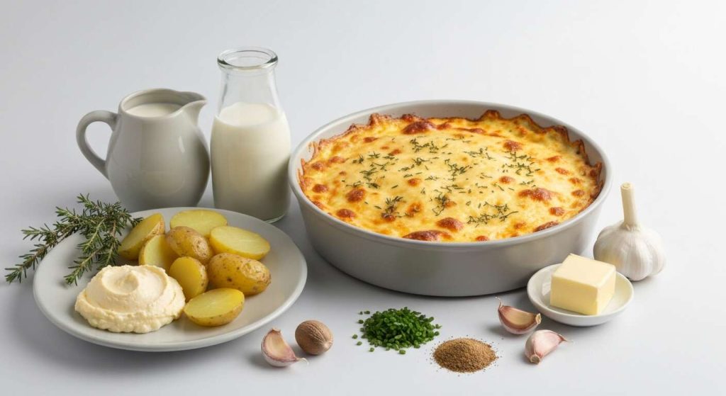 Gratin dauphinois au fromage frais et ciboulette