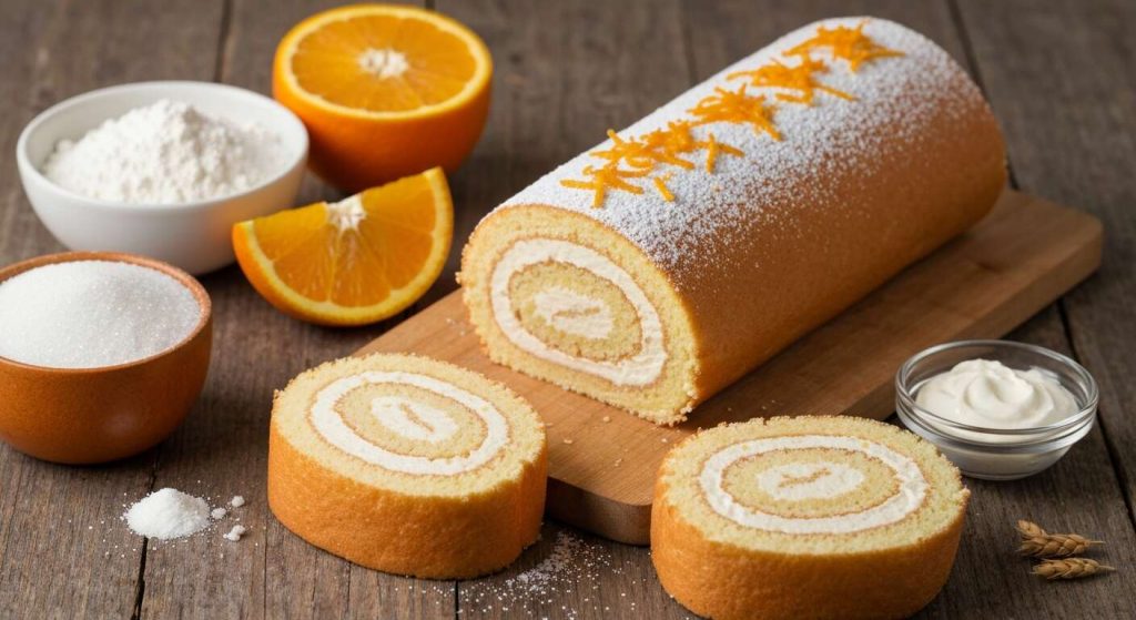 Gâteau roulé à l'orange léger : recette simple et gourmande