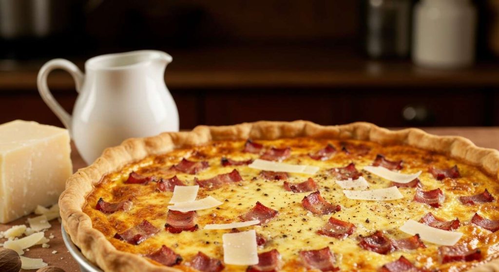 Quiche aux lardons et Parmesan : recette savoureuse et facile