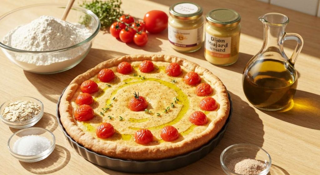 Tarte légère aux tomates cerises et moutarde : recette à faire avec les enfants