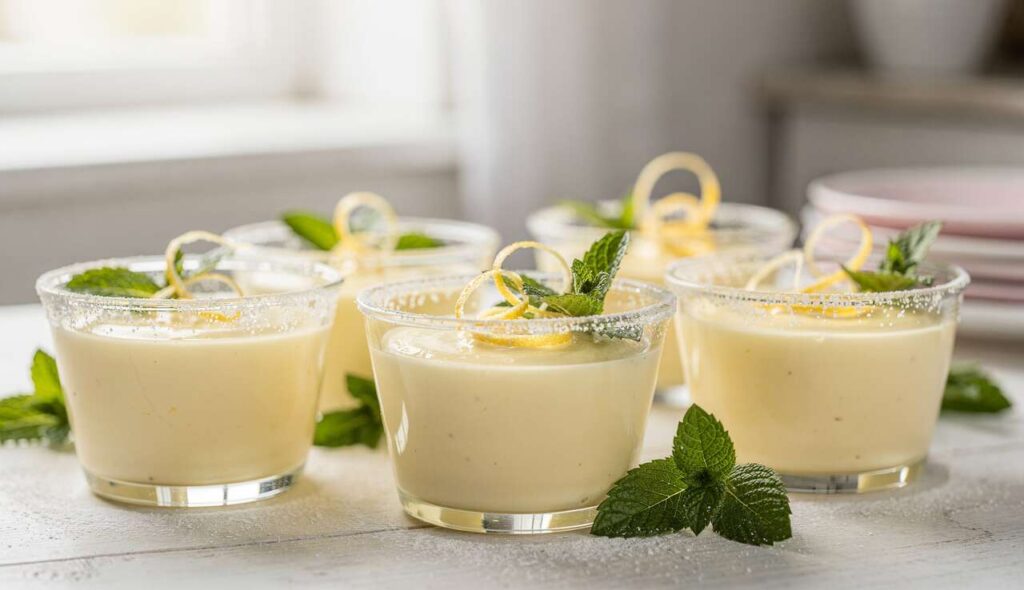 Crèmes légères au citron et menthe : recette facile