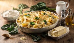 Gratin de pâtes aux blettes et béchamel légère : recette savoureuse