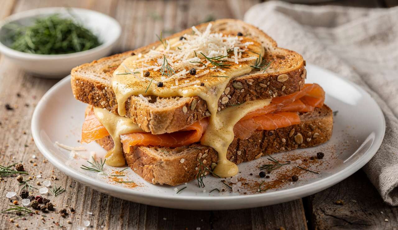 Croque diététique au saumon et béchamel légère : la recette équilibrée