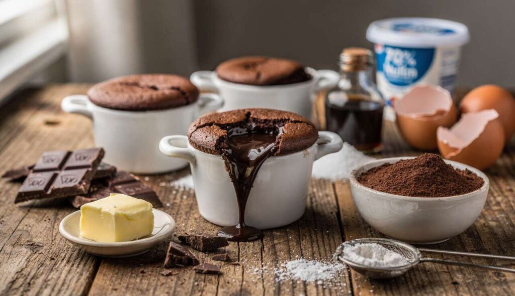 Moelleux au chocolat léger en mini cocottes : recette gourmande et facile