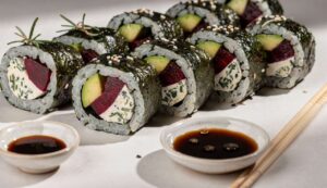 Sushi de Betterave, avocat et Fromage Provençal : recette Savoureuse