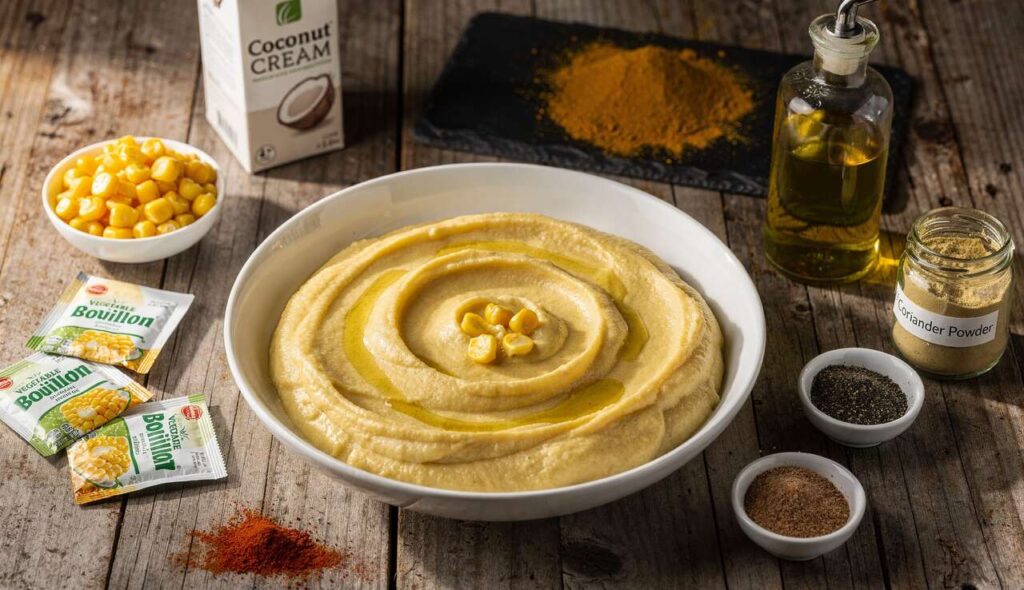 Purée de maïs au curry : recette fromage frais