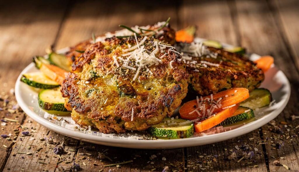 Galettes de légumes croustillantes au fromage italien : recette délicieuse