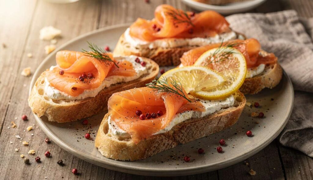 Toasts fromage frais et saumon : recette gourmande
