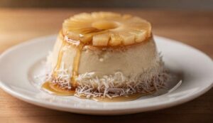 Flan léger à l'ananas et à la noix de coco