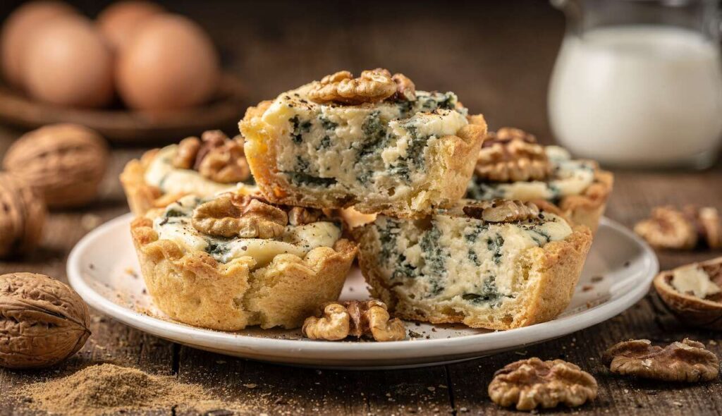 Mini-tartelettes au bleu et noix : recette savoureuse