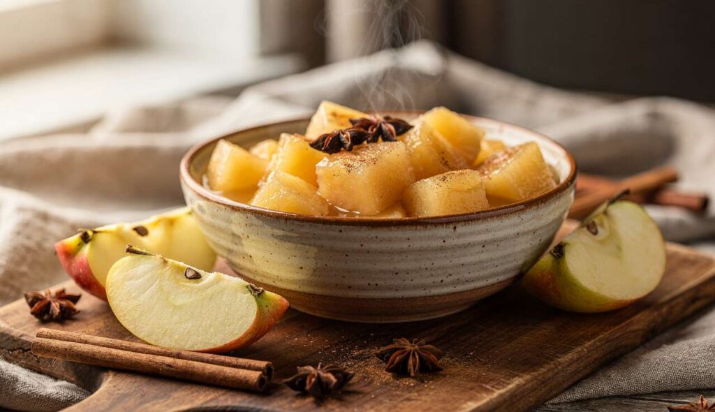 Compote de pommes légère à la cannelle et à l'anis étoilé