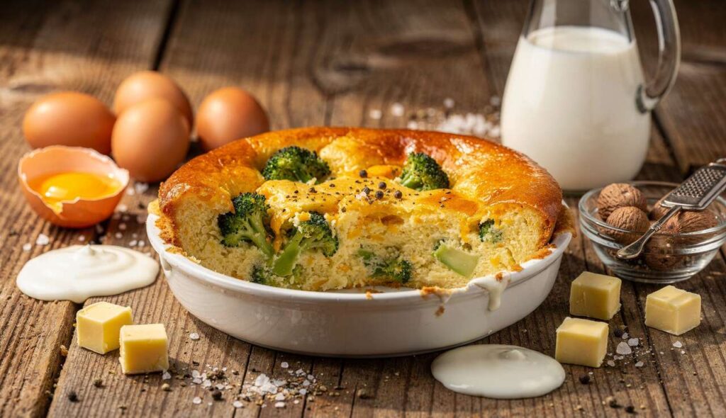 Flan au brocoli et cheddar : recette savoureuse