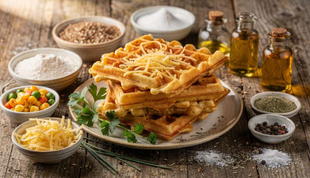 Gaufres au fromage et légumes : une recette gourmande