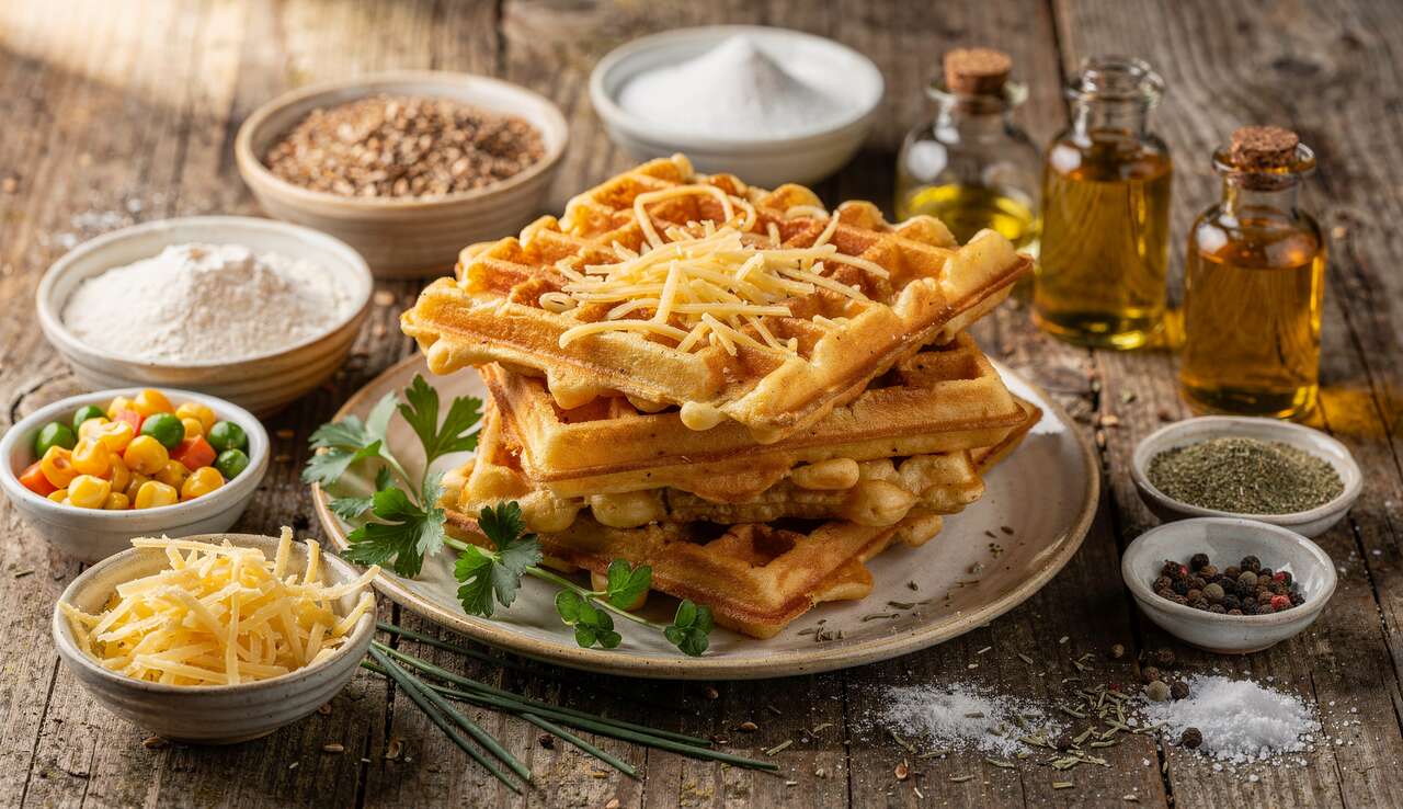 Gaufres au fromage et légumes : une recette gourmande