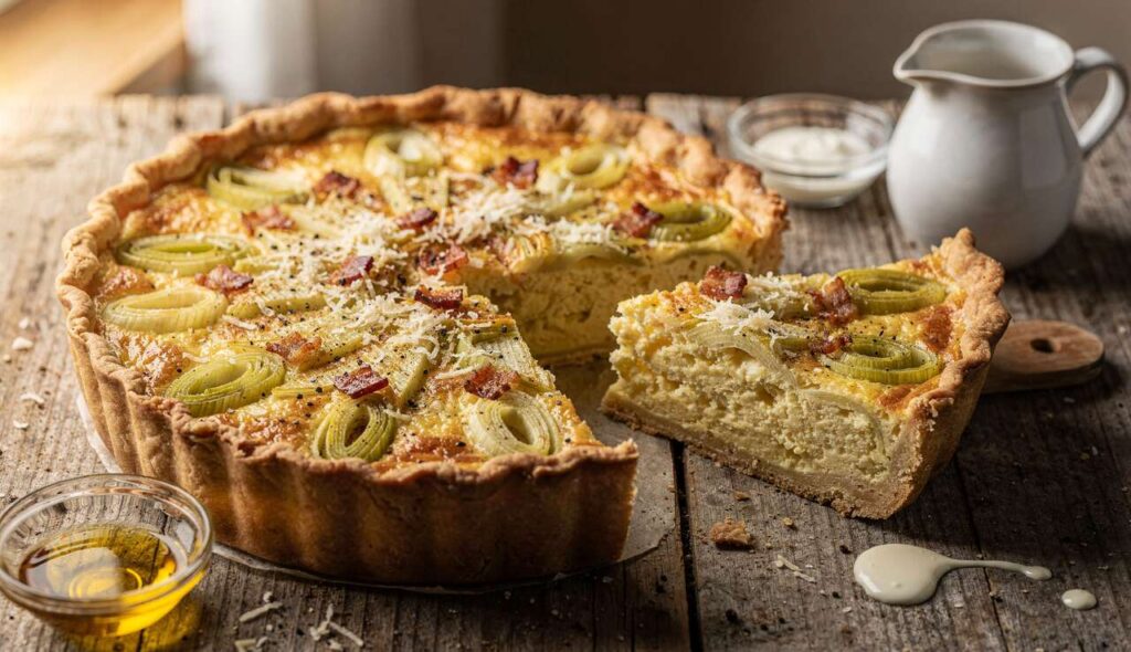 Quiche légère aux poireaux et bacon : recette savoureuse et équilibrée