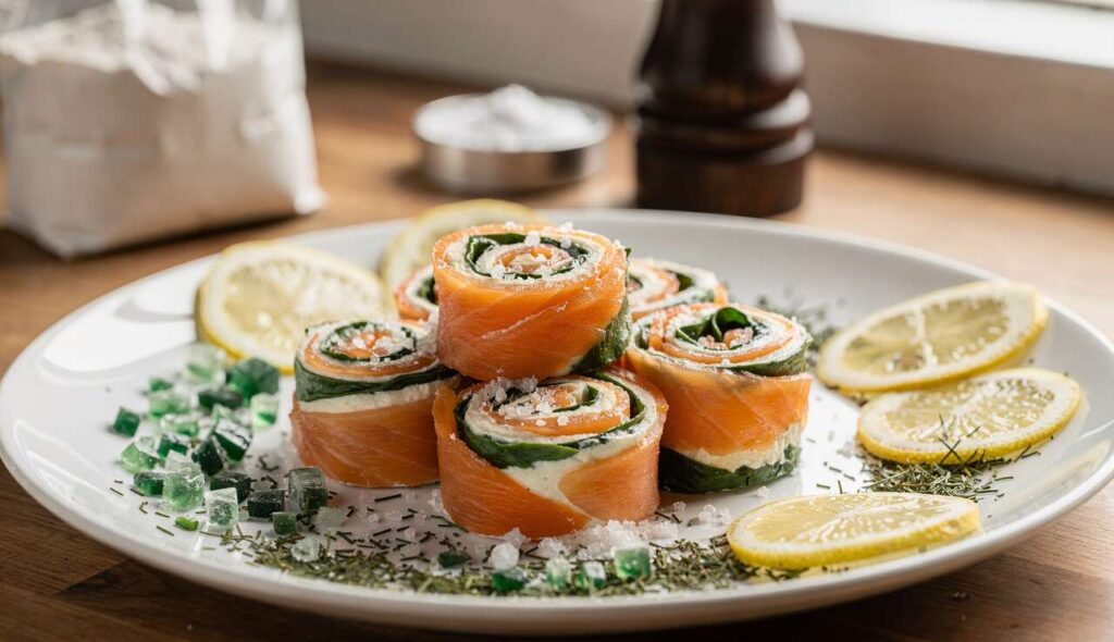 Recette : roulé épinard, saumon fumé et fromage frais