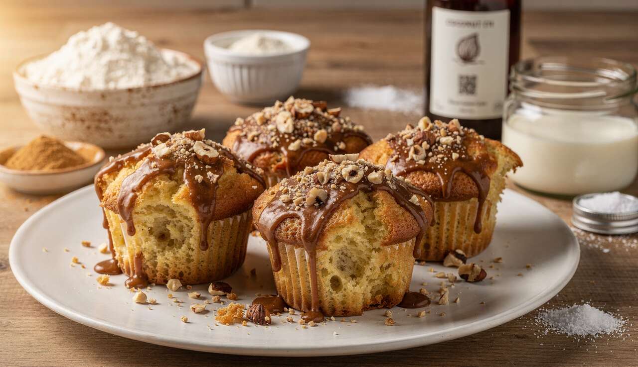 Muffins légers noisettes et praliné à la stévia