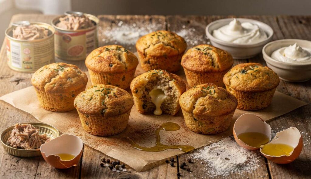 Recette de muffins au thon et cœur fondant au fromage frais