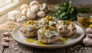 Champignons farcis au quinoa et fromage frais : recette gourmande