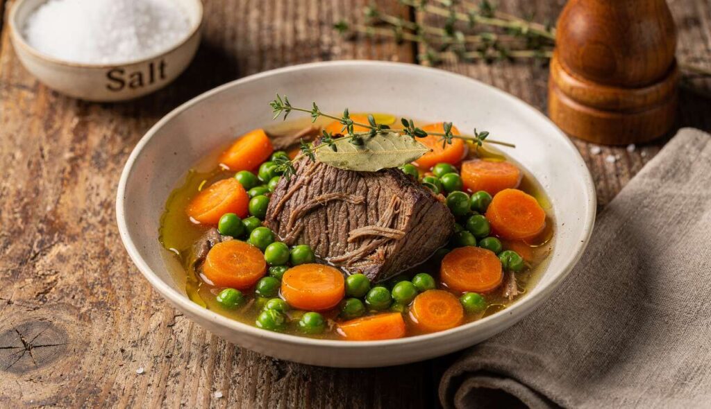 Mijoté de bœuf léger : petits pois et carottes