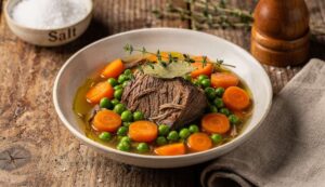 Mijoté de bœuf léger : petits pois et carottes