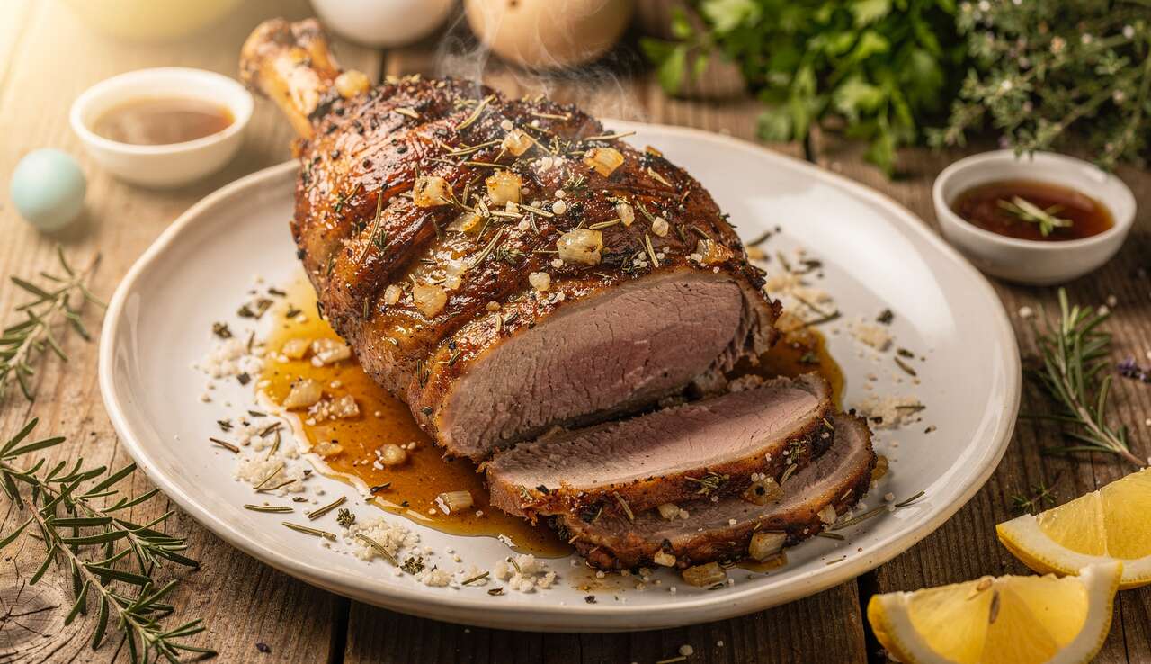 Gigot d'agneau de Pâques fondant sans matière grasse