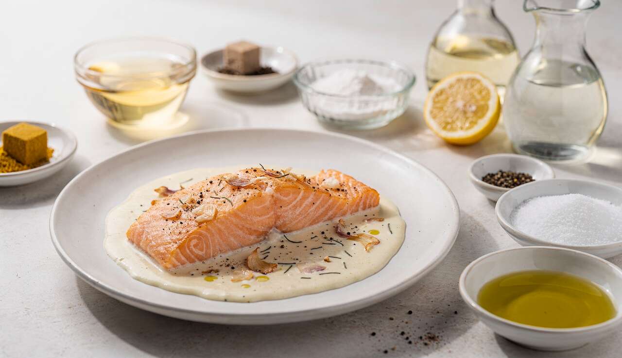 Pavé de saumon, sauce légère au vin blanc : recette facile et savoureuse