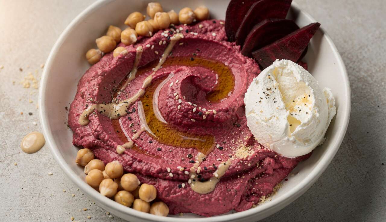 Houmous à la betterave et fromage frais : recette savoureuse