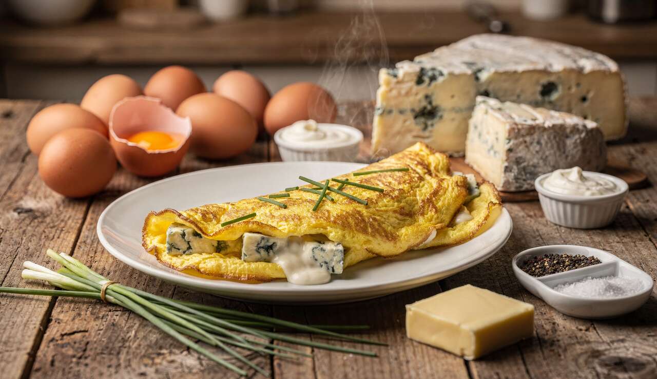 Recette d'omelette au Bleu d'Auvergne : le goût authentique