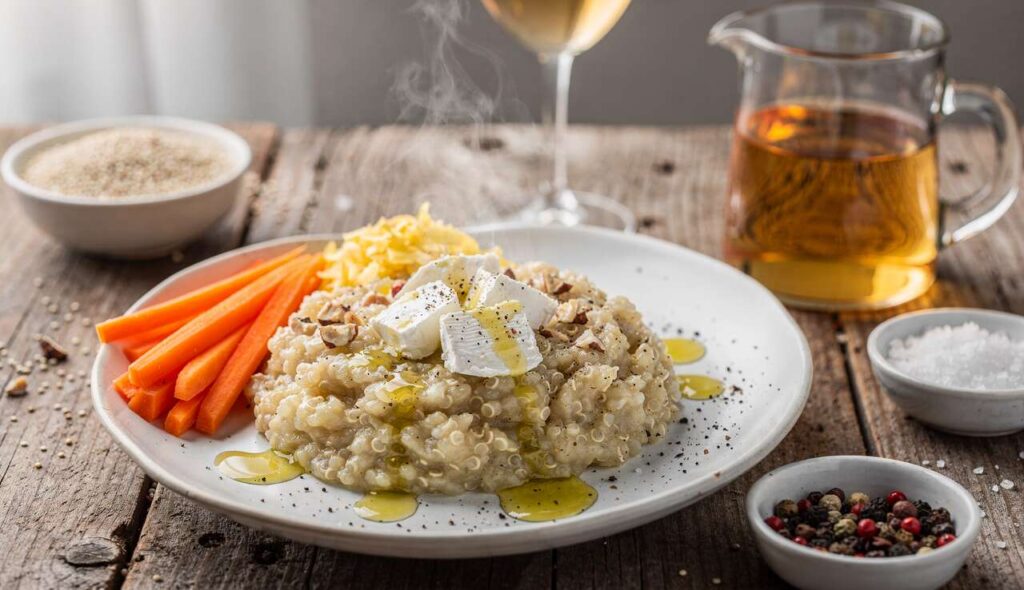 Risotto de quinoa aux carottes et chèvre : recette savoureuse