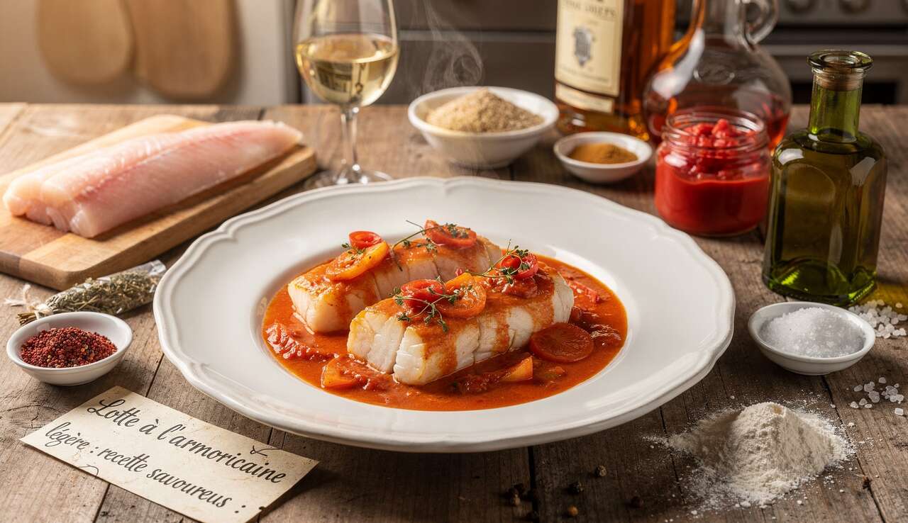 Lotte à l'armoricaine légère : recette savoureuse