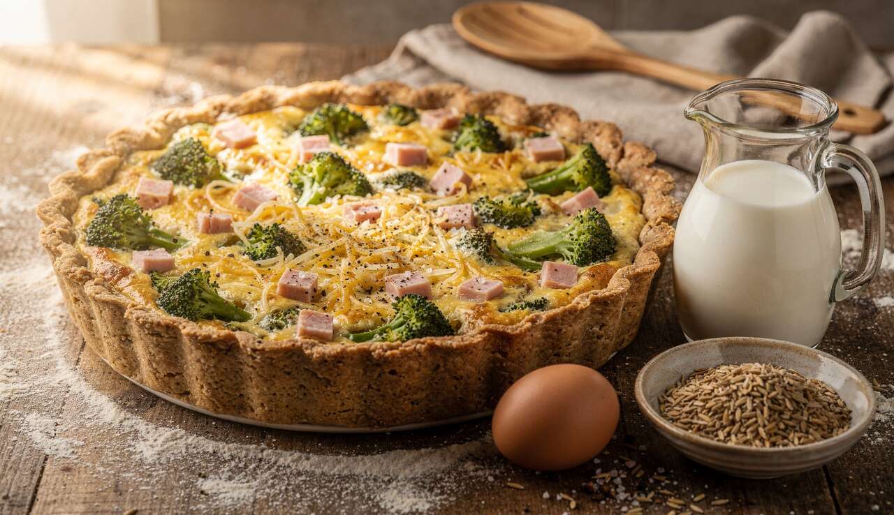 Quiche légère au brocoli et jambon au Thermomix