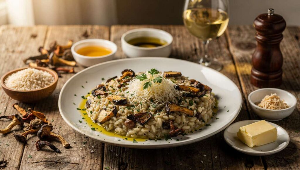 Risotto aux champignons et parmesan : recette savoureuse