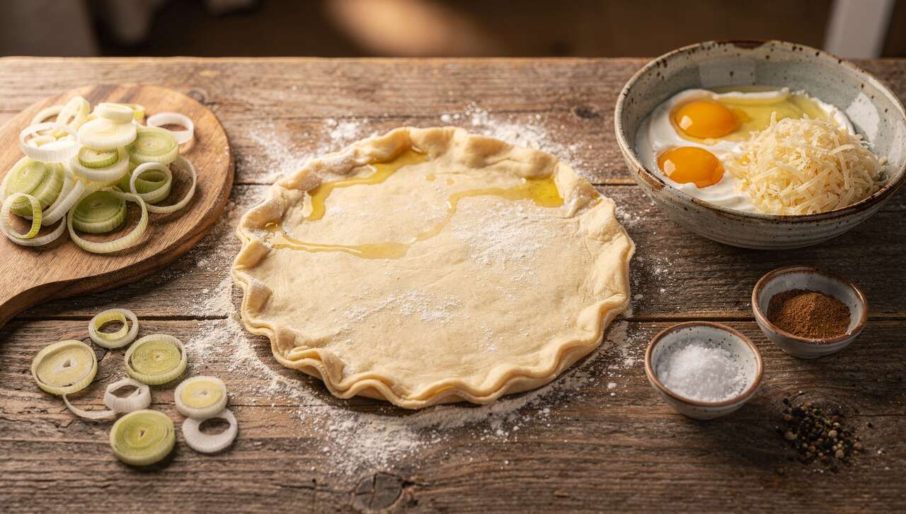 Tarte aux poireaux légère : recette facile et savoureuse