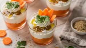 Recette Verrines de Carottes au Fromage Frais et Coriandre