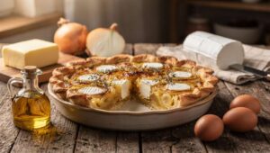 Quiche légère aux oignons et chèvre : recette savoureuse