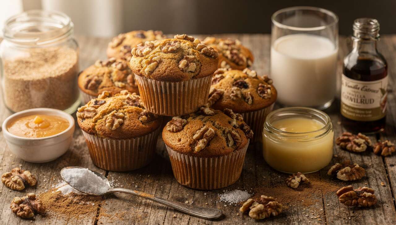 Muffins légers aux noix : recette facile et rapide