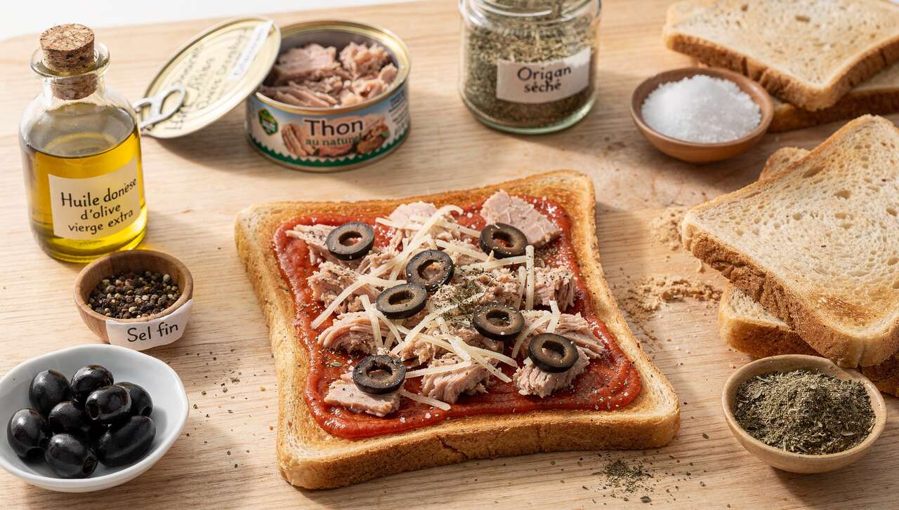 Toast pizza légère express au thon sans gluten