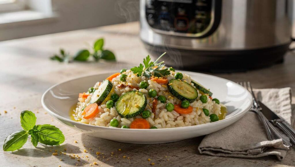 Risotto léger aux légumes en multicuiseur : recette facile et healthy