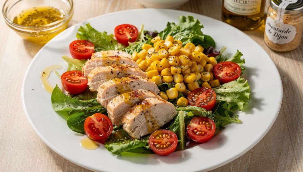Salade Minceur Poulet, maïs et Tomates : recette Santé Léger