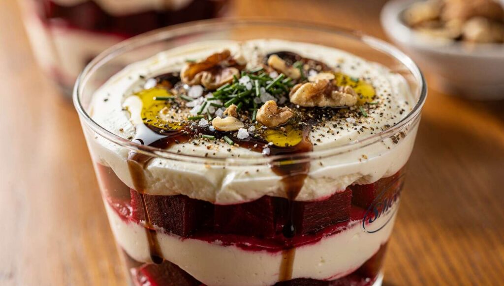 Verrine de betterave au fromage frais : recette gourmande