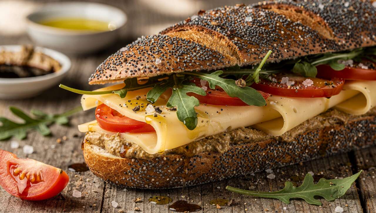 Sandwich viennois fromage, tomate et roquette : recette savoureuse