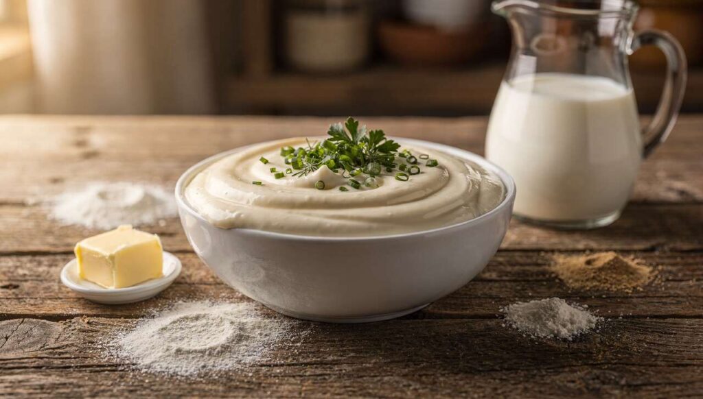 Recette : sauce crémeuse à l'ail et aux fines herbes